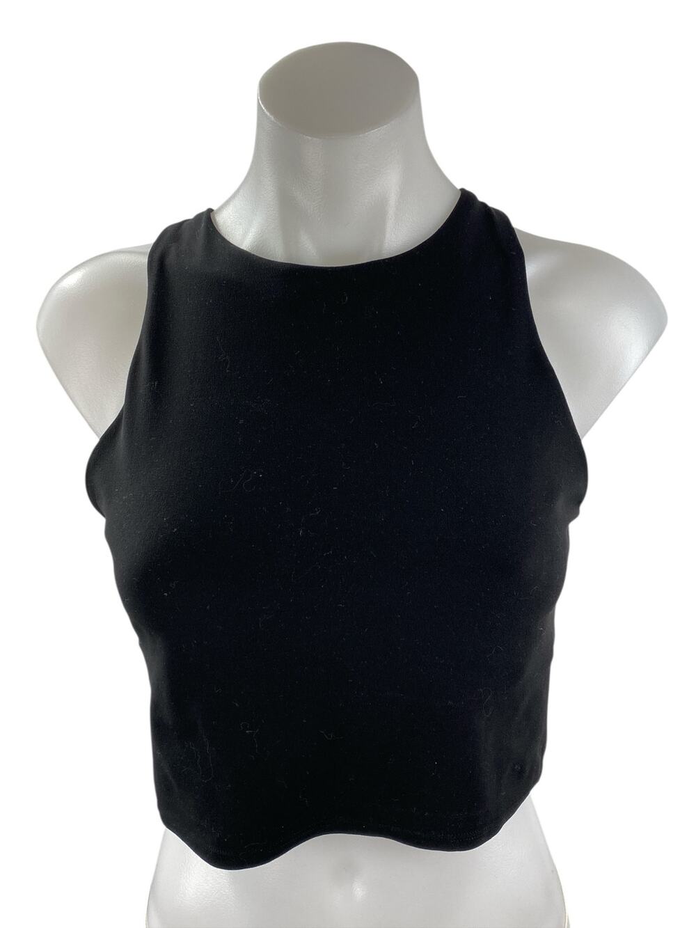 Athleta Women's Black High Neck Racerback Yoga Workout Athletic Crop Top Size M